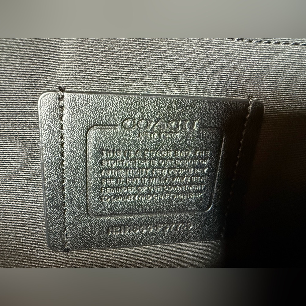 Coach Black and Gray Striped Leather Backpack - Picture 7 of 12